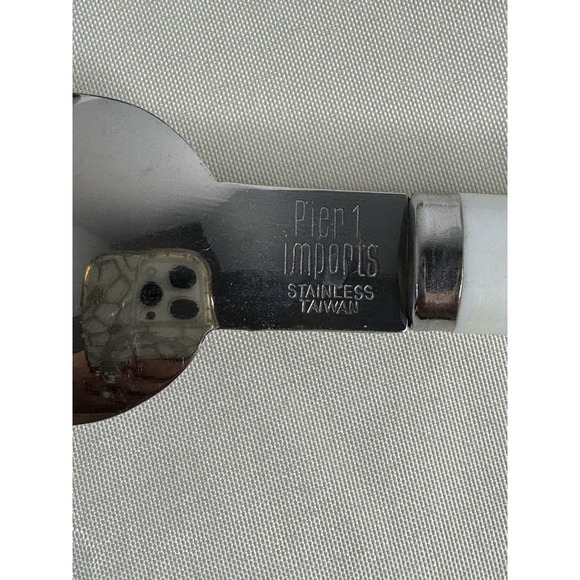 Pier 1 Imports Flatware Set 29 Pc White Handle Stainless Steel Taiwan Vintage - Picture 5 of 7